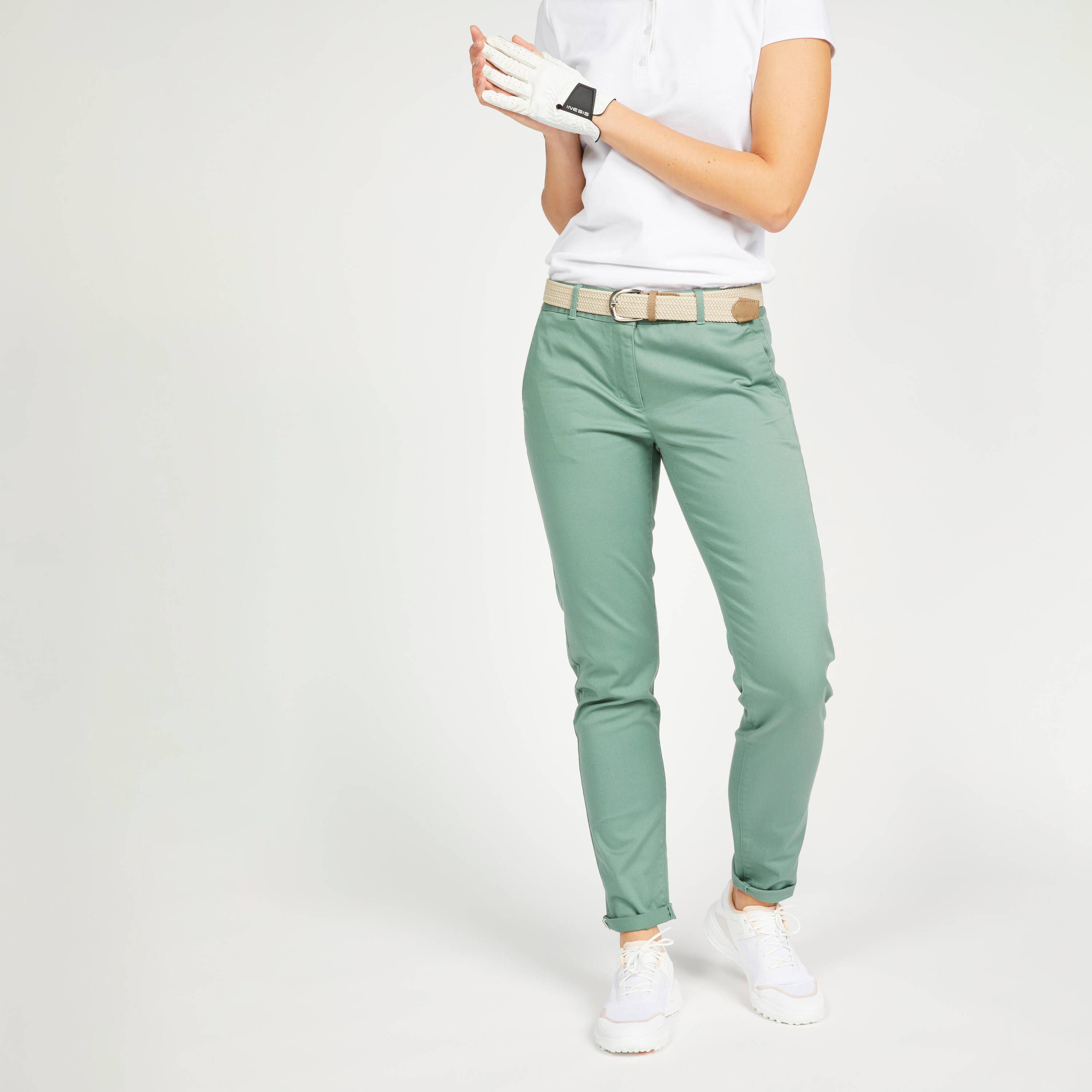 Women Golf trousers MW500 Green -  1