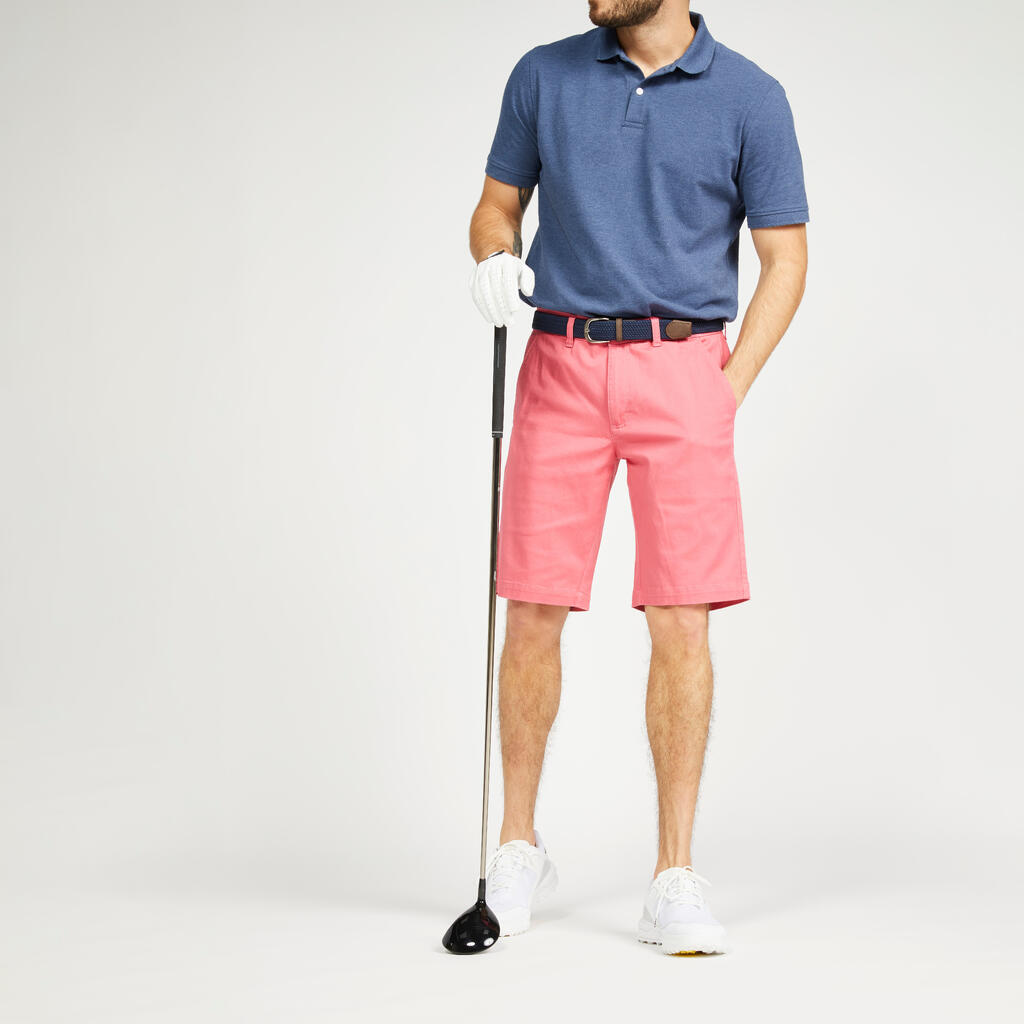 Vyriški medvilniniai golfo šortai „MW500“, šviesiai rožiniai