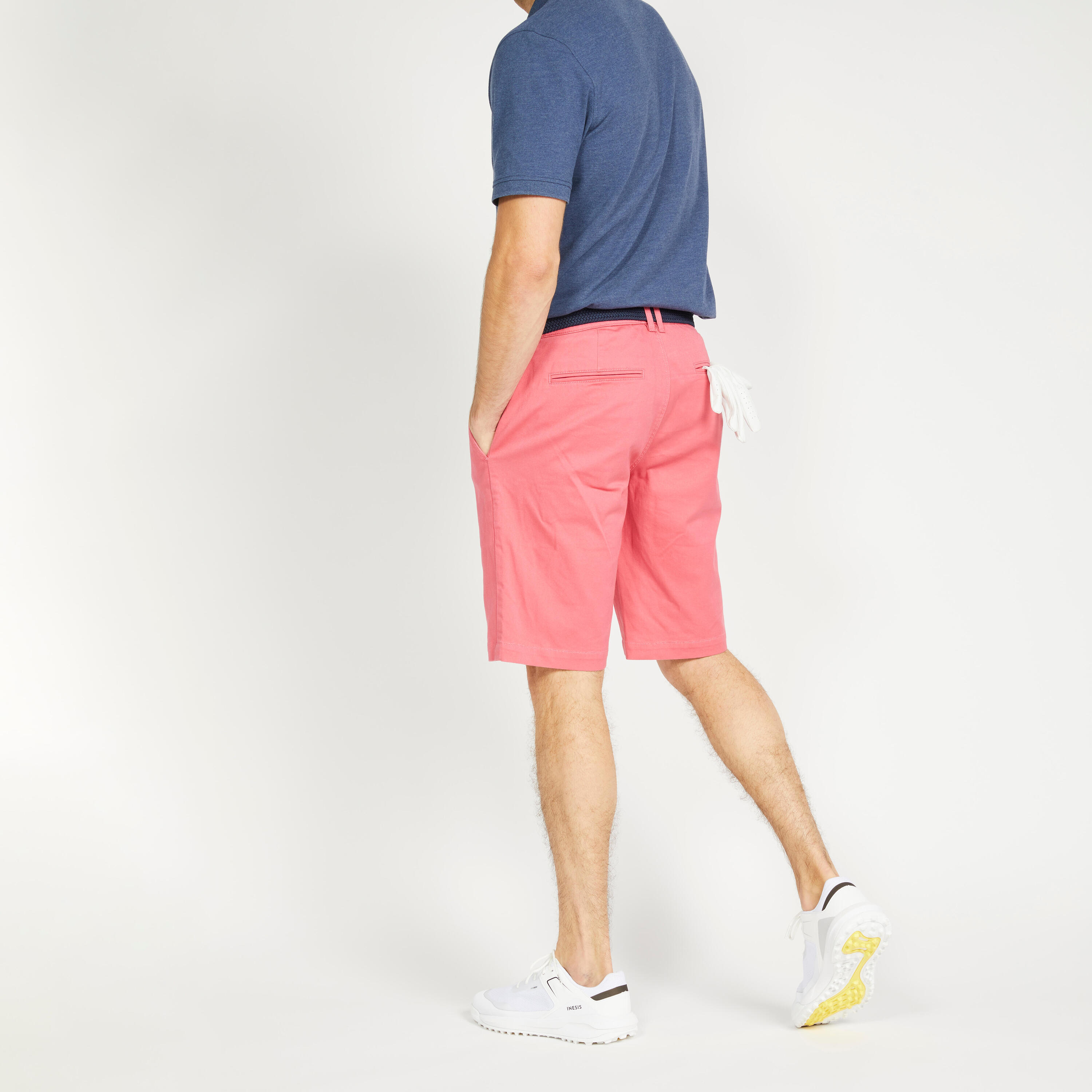 Golfshort voor heren chino MW500 roze 2/6
