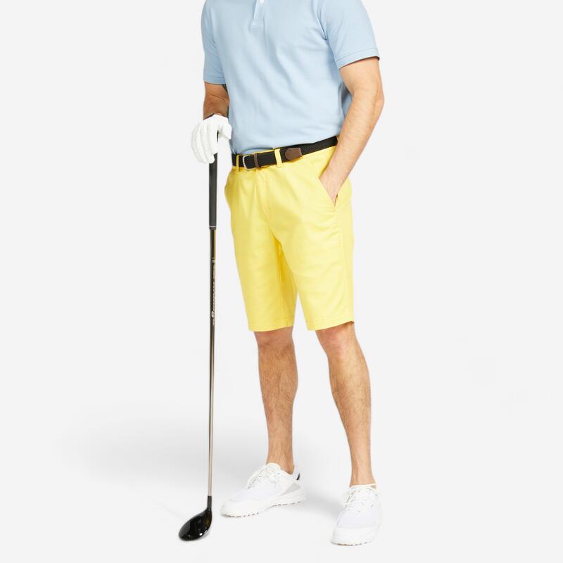 Calções chino de golf Homem - MW500 amarelo