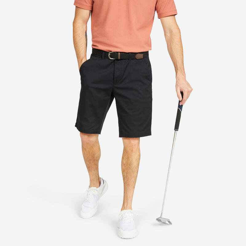 Pantalón corto chino algodón golf Hombre - MW500 negro