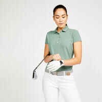 Women's golf short-sleeved polo shirt MW500 - Green