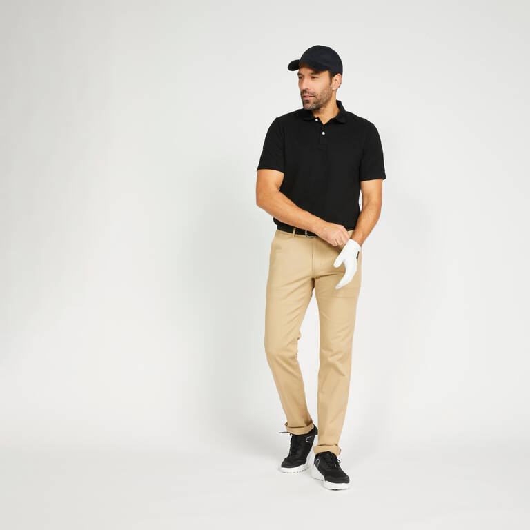 Kaus Polo Golf Pria Lengan Pendek MW100 hitam