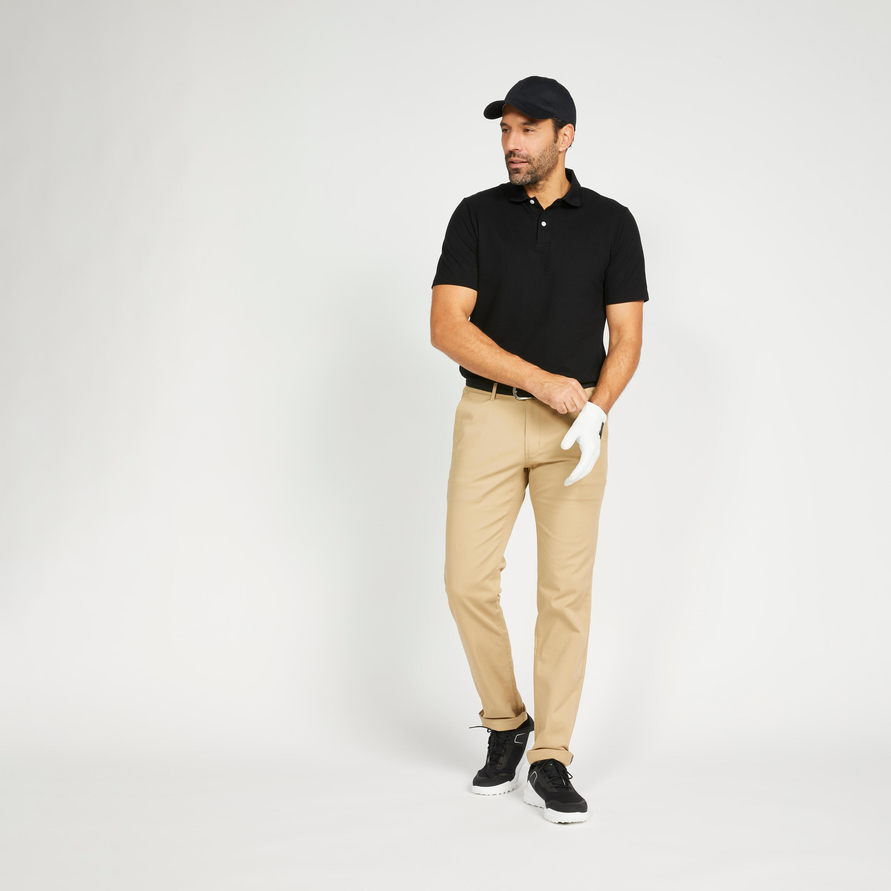 Men's golf short-sleeved polo shirt - MW100 black 3/5