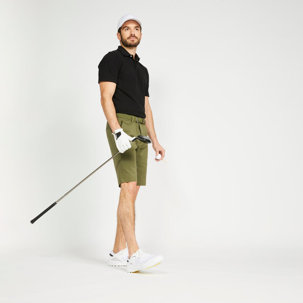 Men’s golf cotton short-sleeved polo shirt - MW500 Light grey