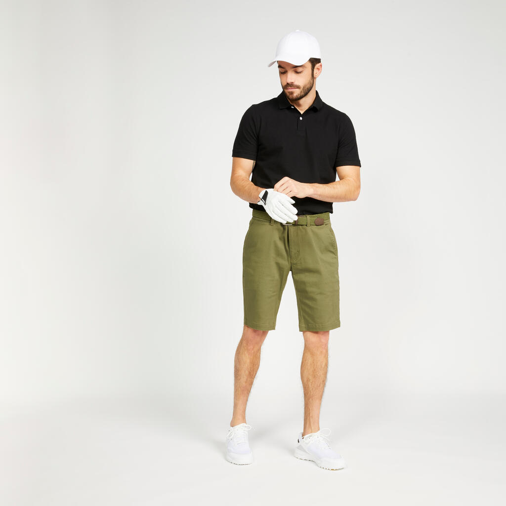 Men's golf cotton short-sleeved polo shirt - MW500 Forest green