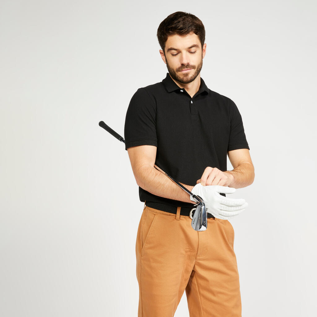 Men’s golf cotton short-sleeved polo shirt - MW500 Light grey