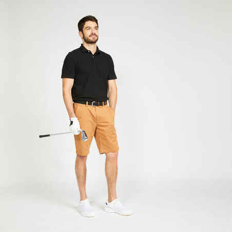 Men's golf chino shorts - MW500 hazelnut