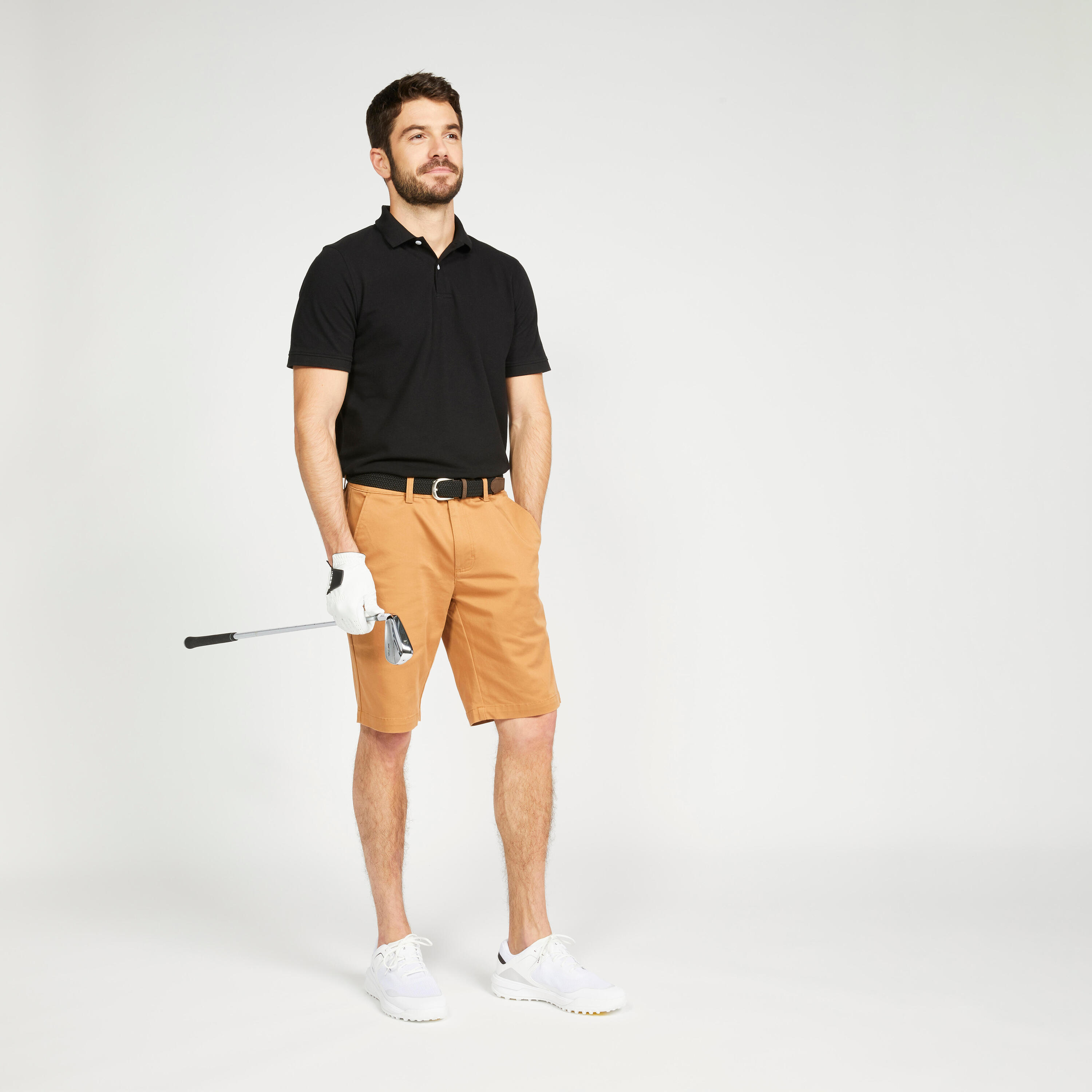 Men's golf chino shorts - MW500 hazelnut 2/6