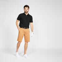 Men's golf cotton short-sleeved polo shirt - MW500 Black