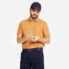 Men's golf cotton short-sleeved polo shirt - MW500 Hazelnut