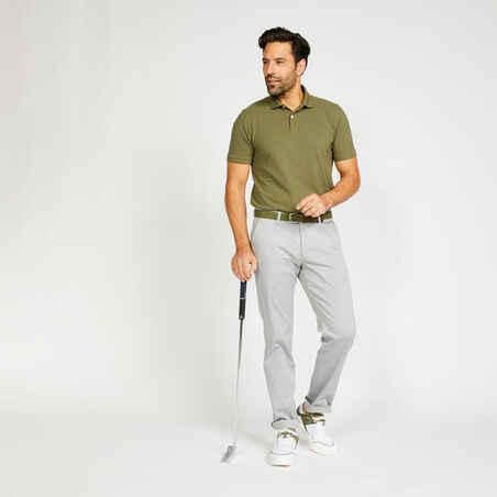 Men’s golf cotton short-sleeved polo shirt - MW500 Khaki
