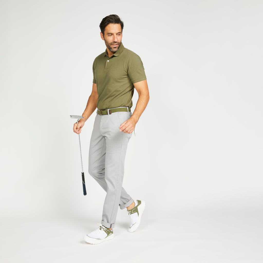 Golf cotton short sleeve polo shirt beige
