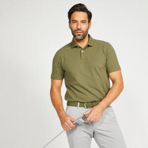Polo de golf de algodón y poliéster manga corta hombre - MW500 caqui