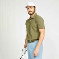 Men’s golf cotton short-sleeved polo shirt - MW500 Khaki