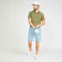 Men’s golf cotton short-sleeved polo shirt - MW500 Khaki