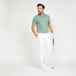 Men's golf cotton short-sleeved polo shirt - MW500 Green