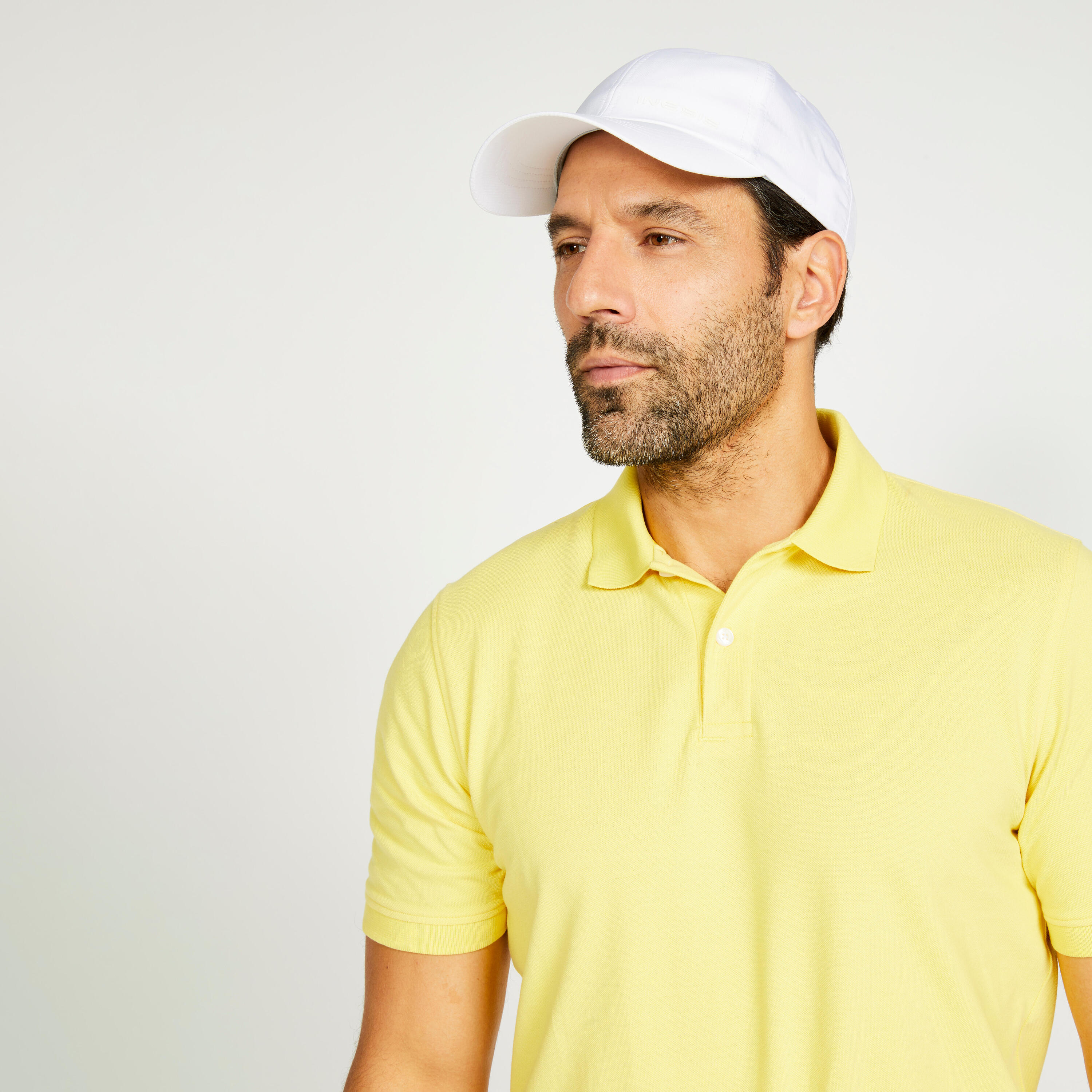 Men’s golf cotton and polyester short-sleeved polo shirt - MW500 yellow 16/30