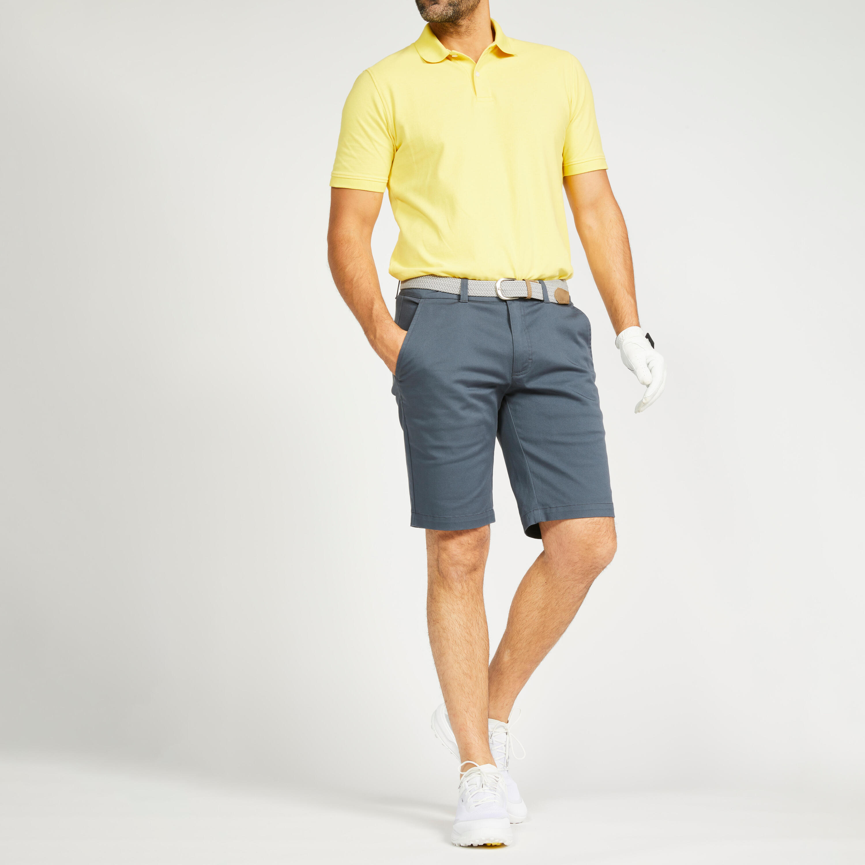 Men’s golf cotton and polyester short-sleeved polo shirt - MW500 yellow 15/30
