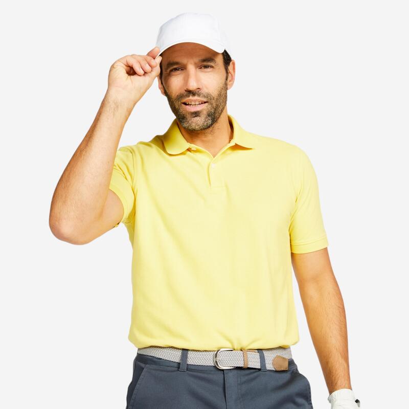 Férfi rövid ujjú golfpóló MW500, sárga