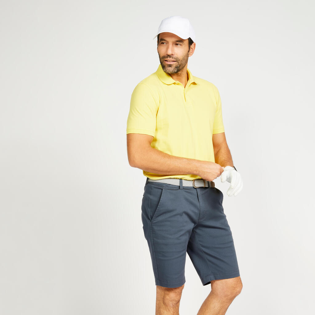 Men's golf short-sleeved polo shirt MW500 yellow