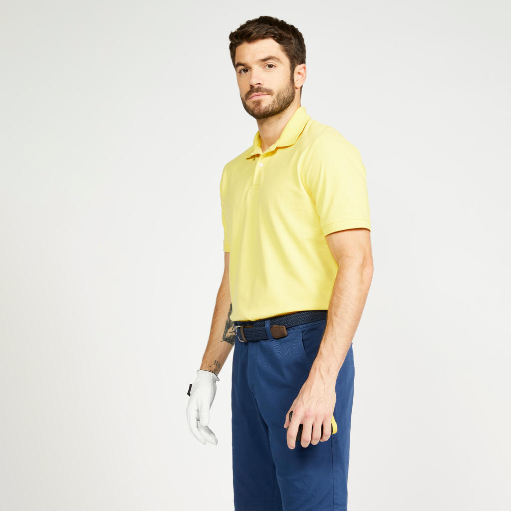 Golf cotton short sleeve polo shirt beige