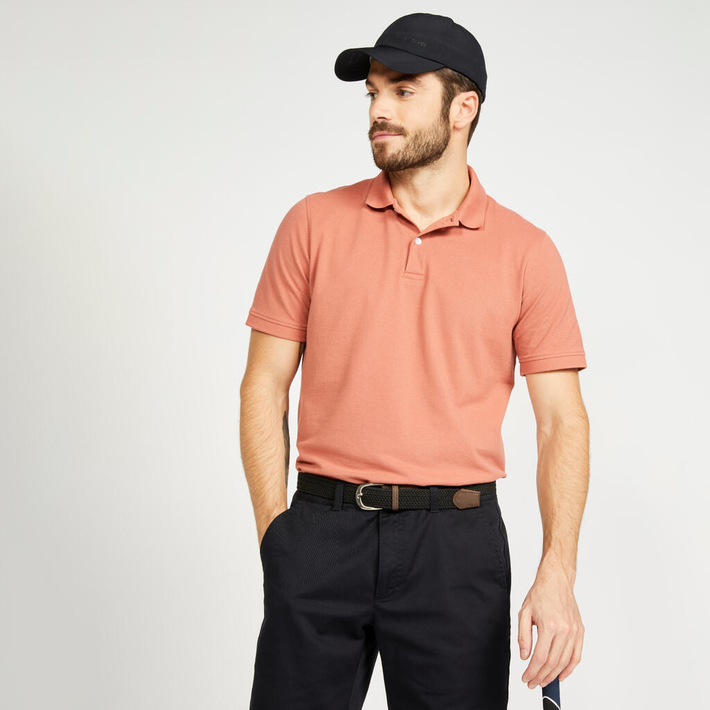 Men's golf cotton short-sleeved polo shirt - MW500 Forest green