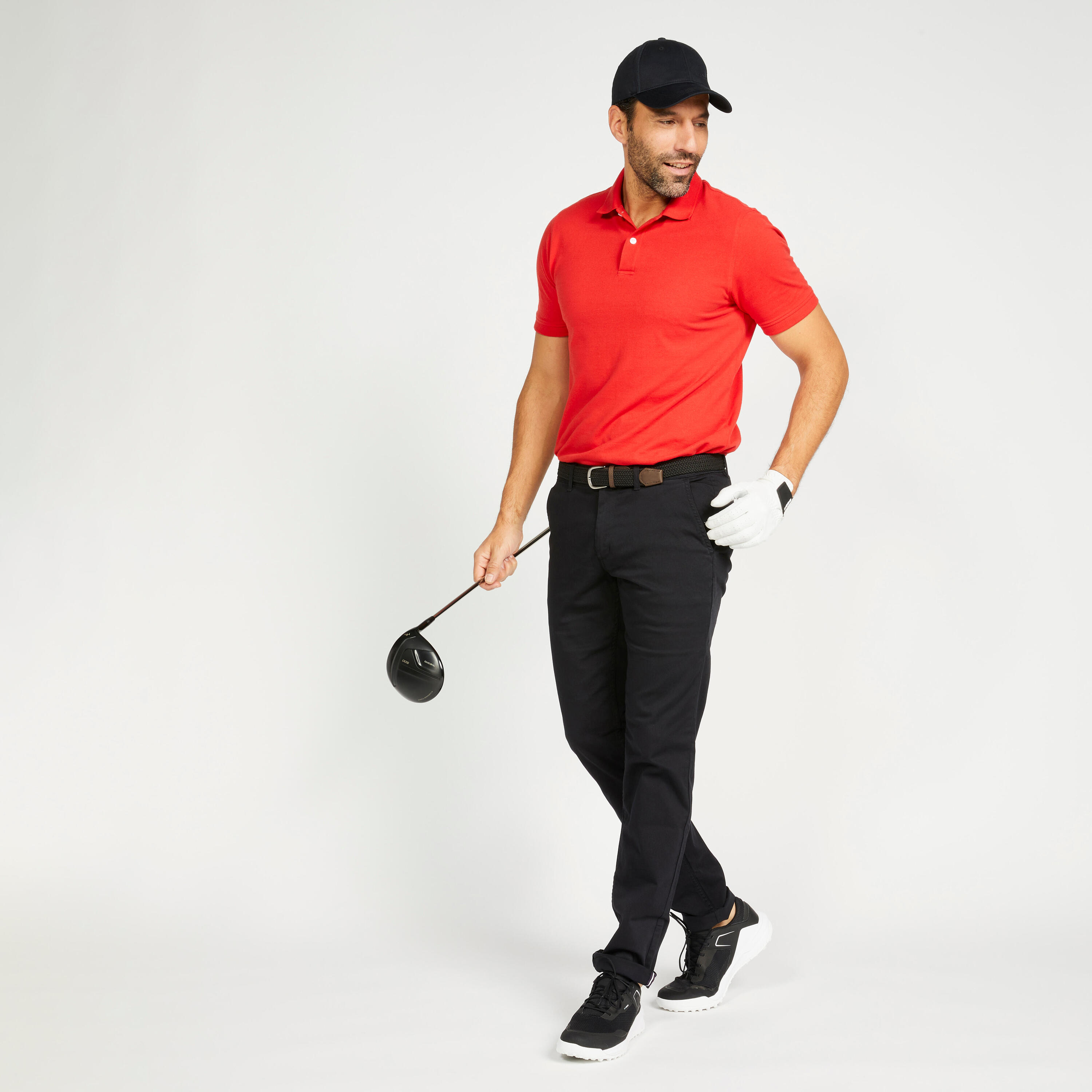 Men's short-sleeved golf polo shirt - MW500 red 3/5