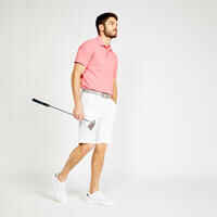 Men’s golf cotton short-sleeved polo shirt - MW500 Pink