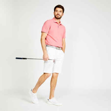 Men’s golf cotton short-sleeved polo shirt - MW500 Pink