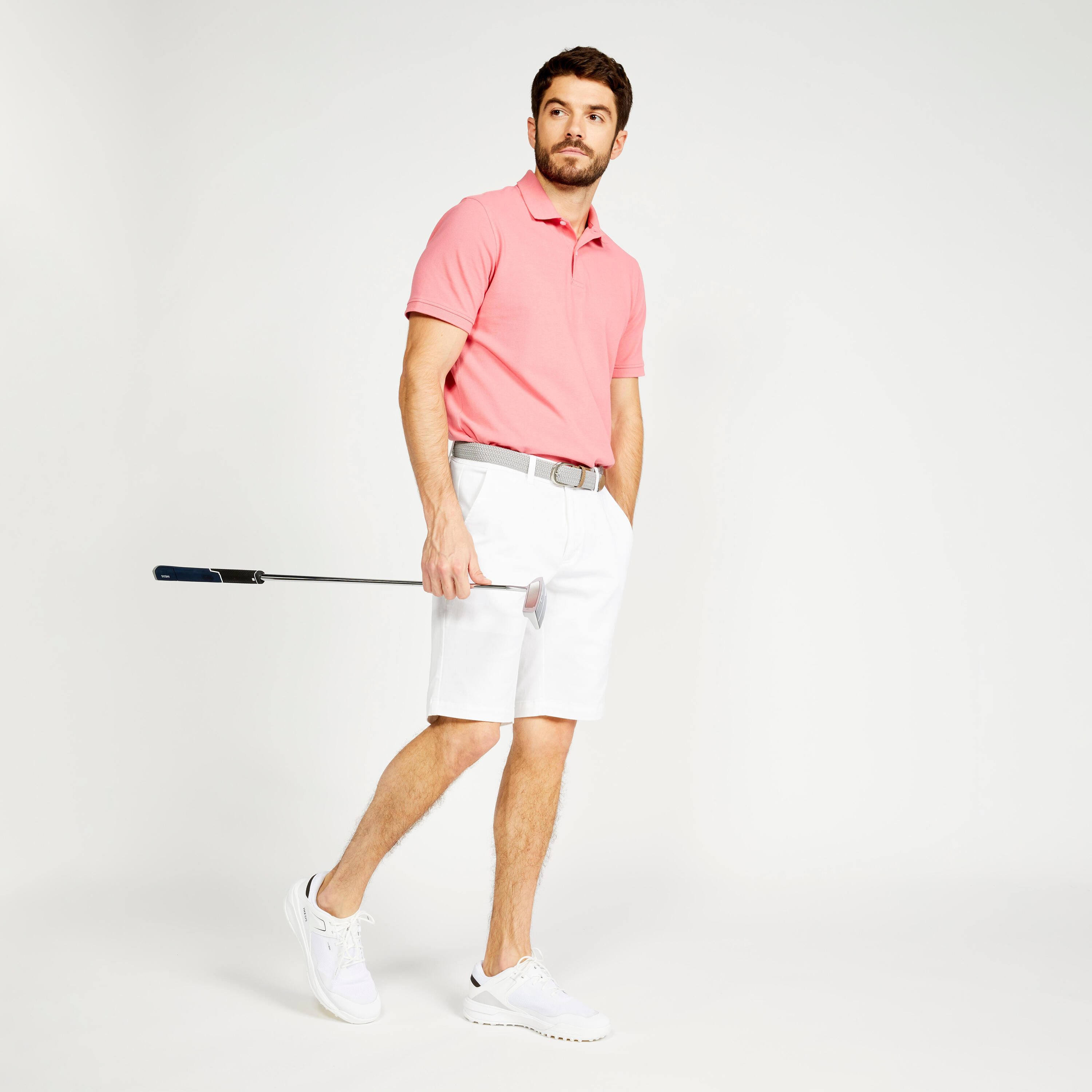 Men's short-sleeved golf polo shirt - MW500 pink 2/5