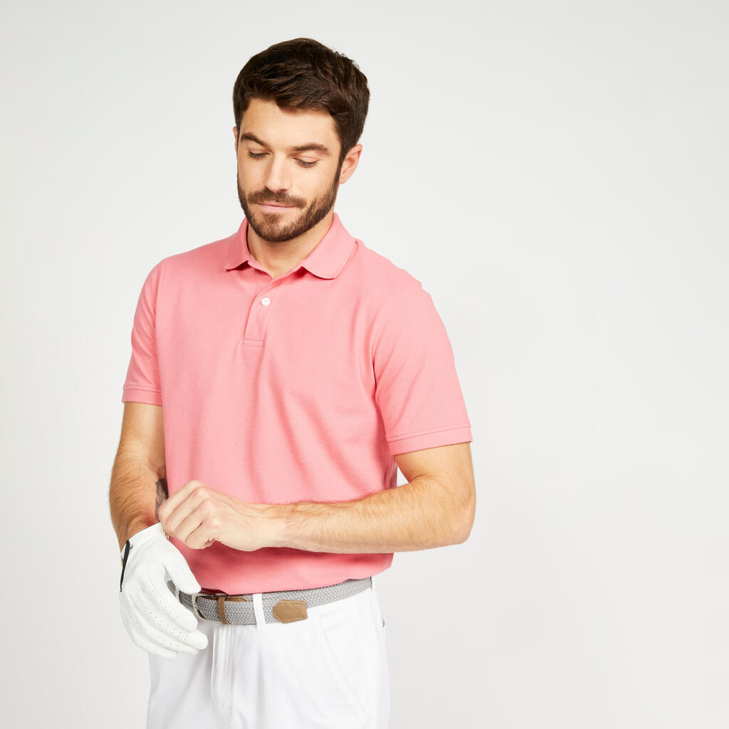 Polo de golf en coton manches courtes Homme - MW500 orange sunset