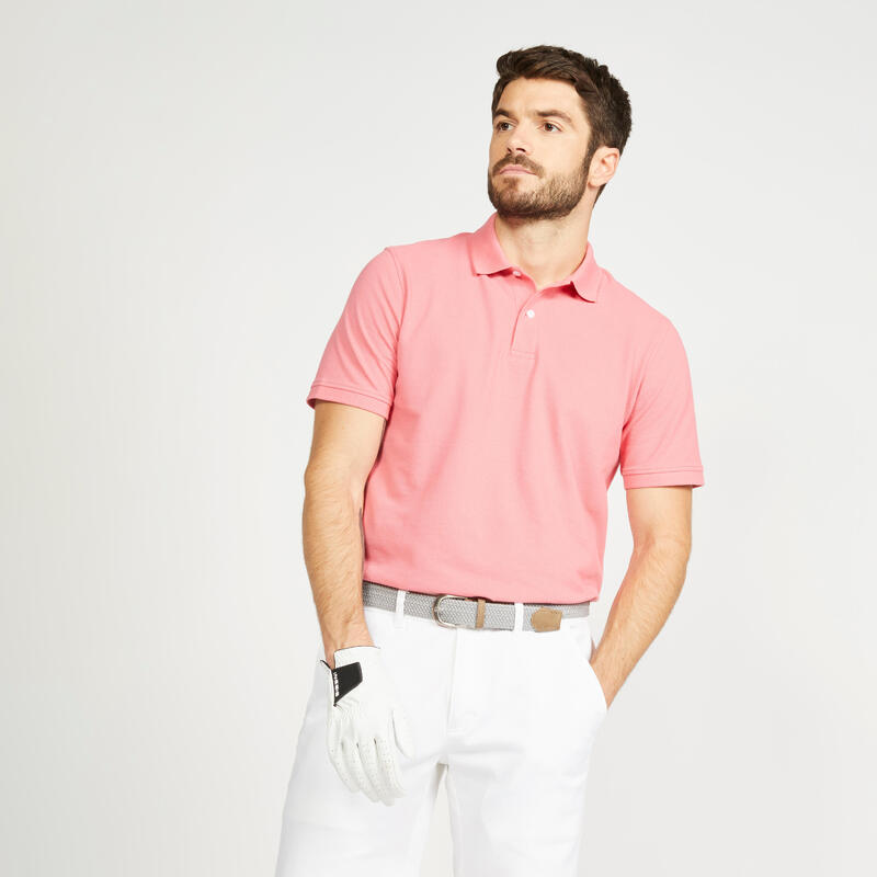 Men's golf short-sleeved polo shirt MW500 pink