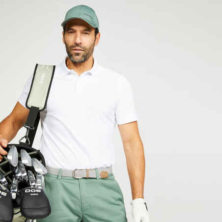 Men’s golf cotton short-sleeved polo shirt - MW500 White