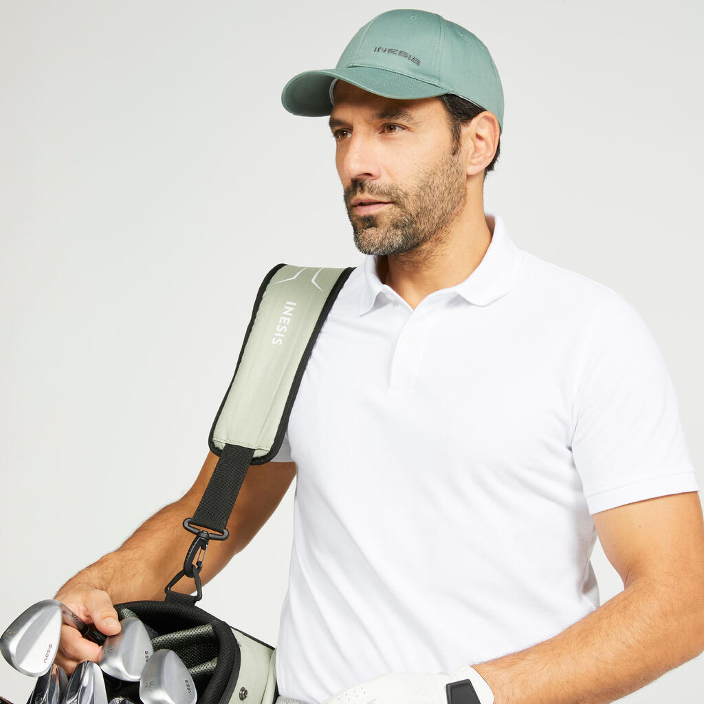 Men's golf cotton short-sleeved polo shirt - MW500 Forest green