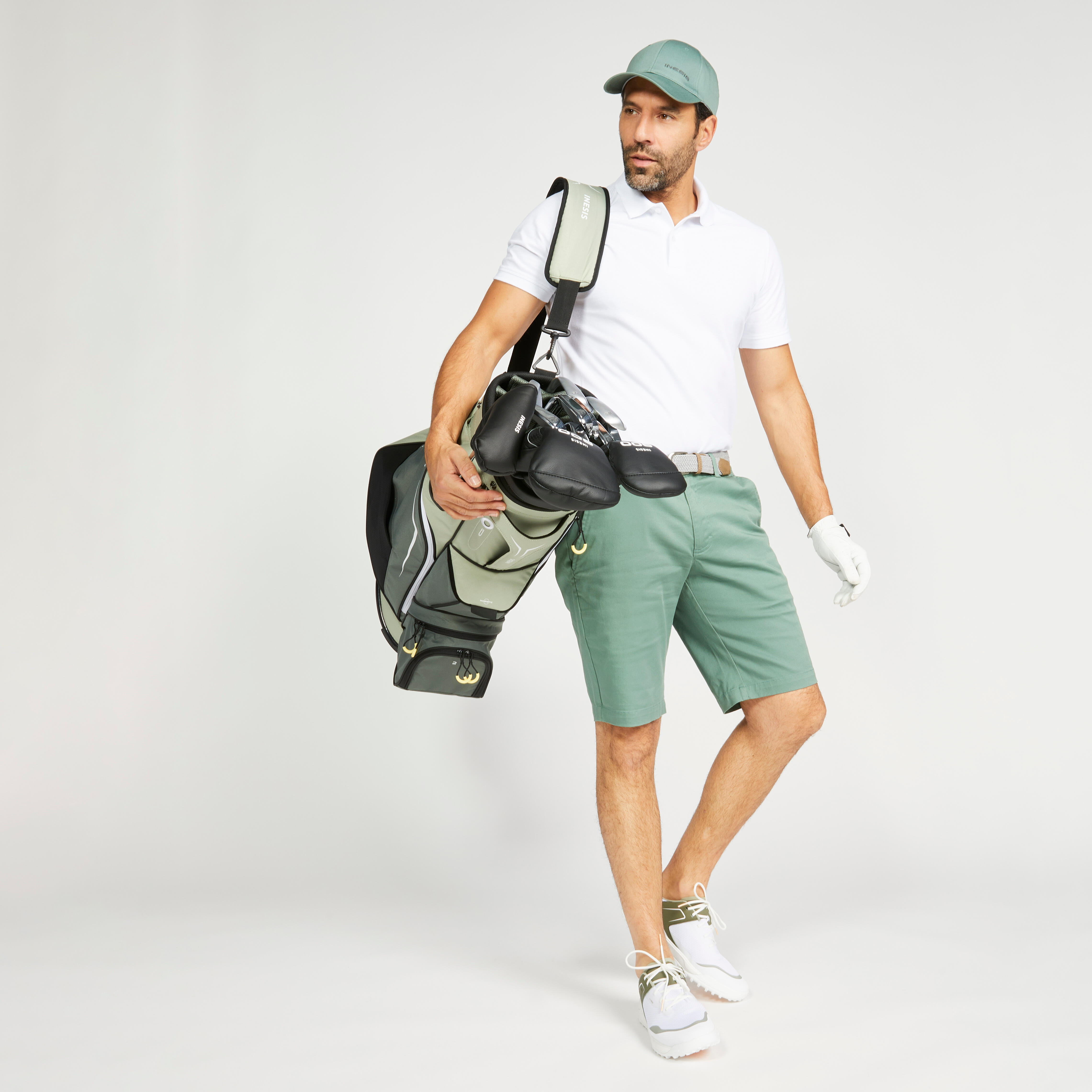 Polo de golf homme – MW 500 - Blanc de neige - Inesis - Décathlon