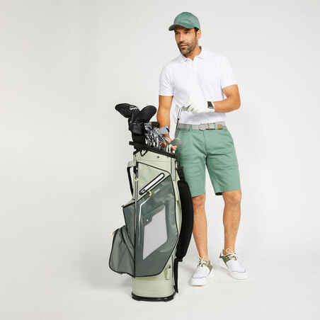 Men’s golf cotton short-sleeved polo shirt - MW500 White