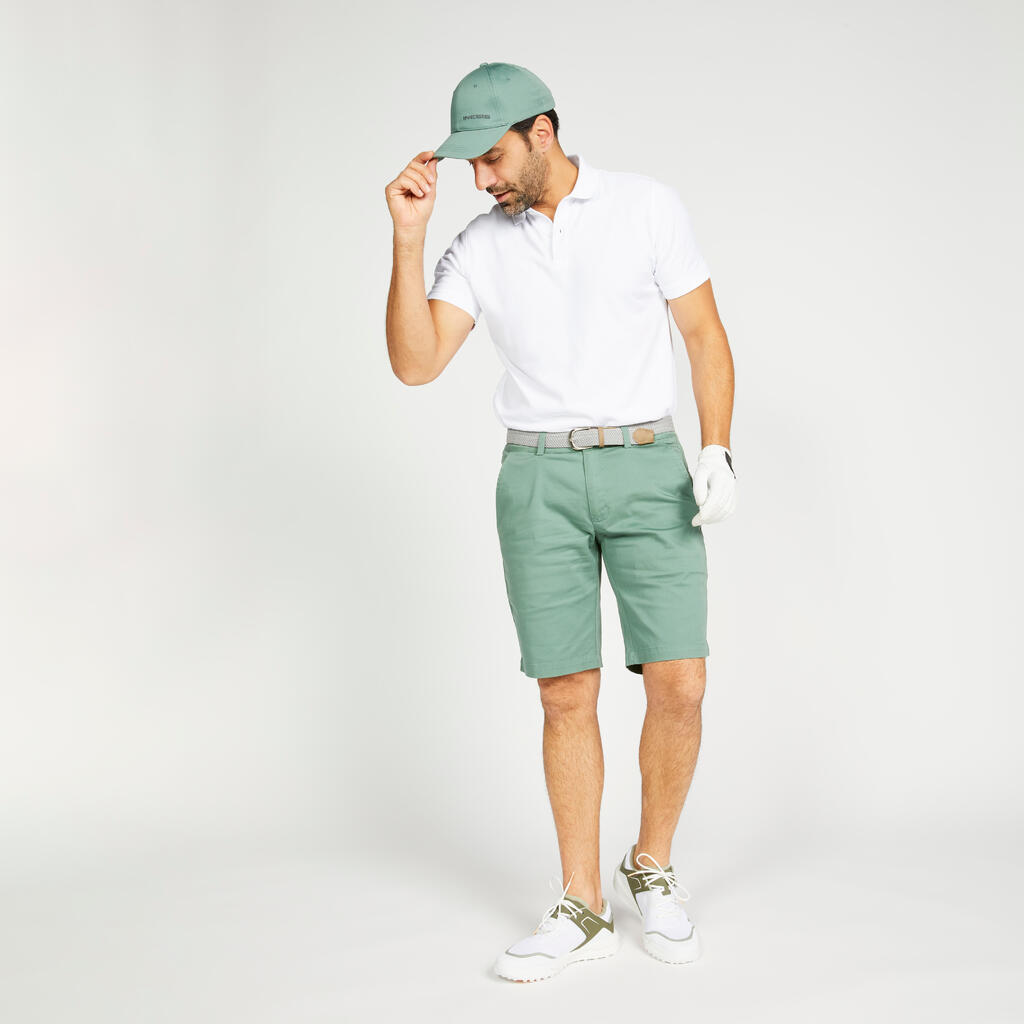 Men's golf cotton short-sleeved polo shirt - MW500 Forest green