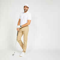 Men’s golf cotton short-sleeved polo shirt - MW500 White