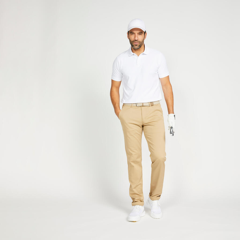 Golf cotton short sleeve polo shirt beige