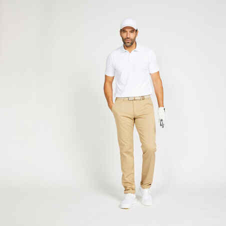 Men’s golf cotton short-sleeved polo shirt - MW500 White