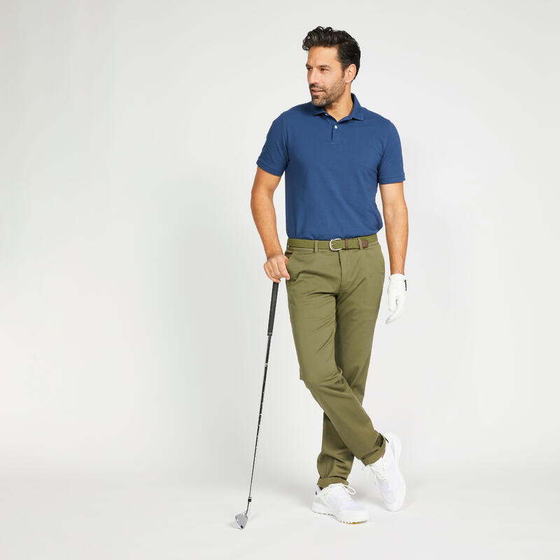 Men's short-sleeved golf polo shirt - MW500 blue
