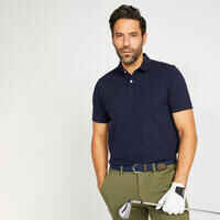 Men's golf cotton short-sleeved polo shirt - MW500 Navy blue