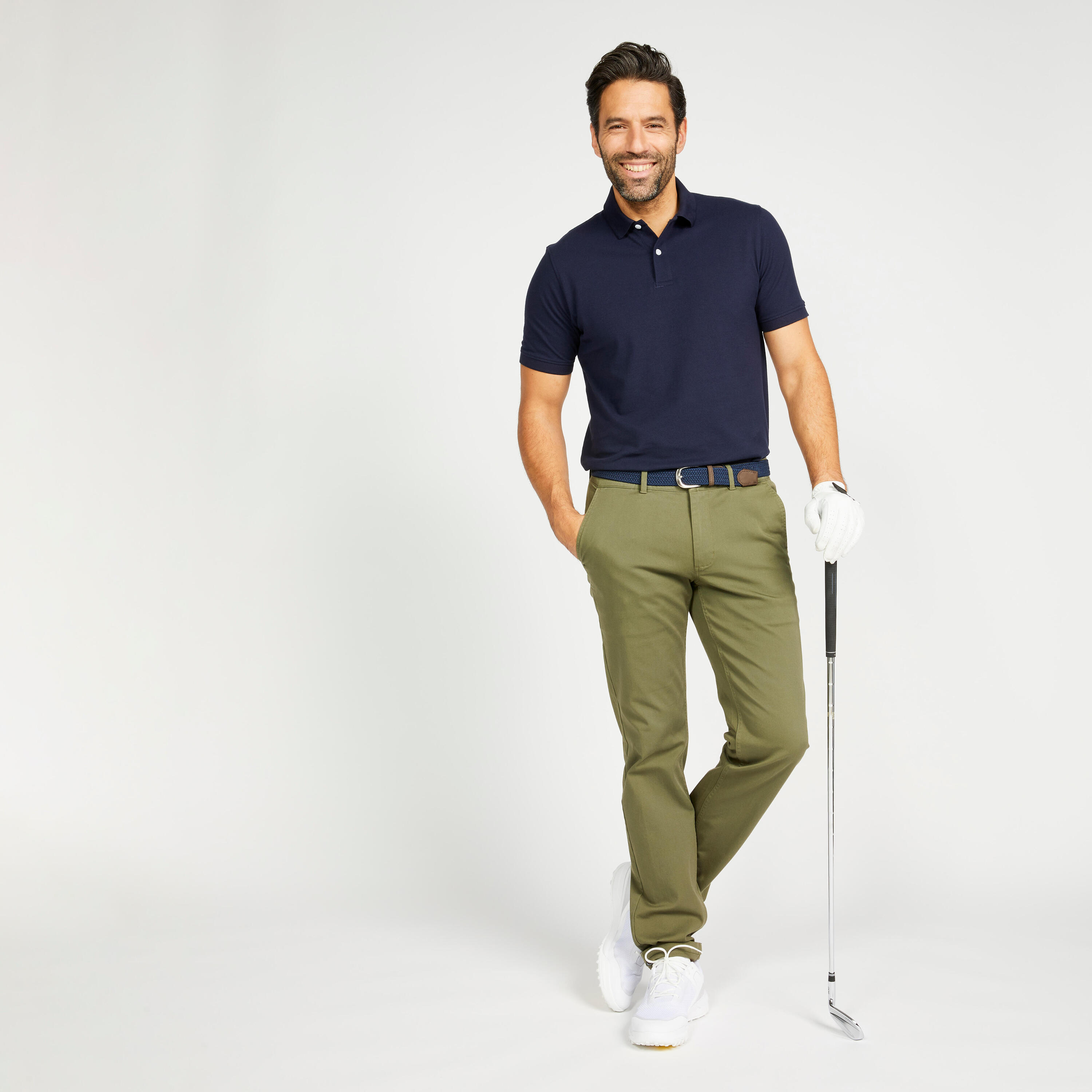 Men's golf short-sleeved polo shirt - MW500 navy blue 2/5