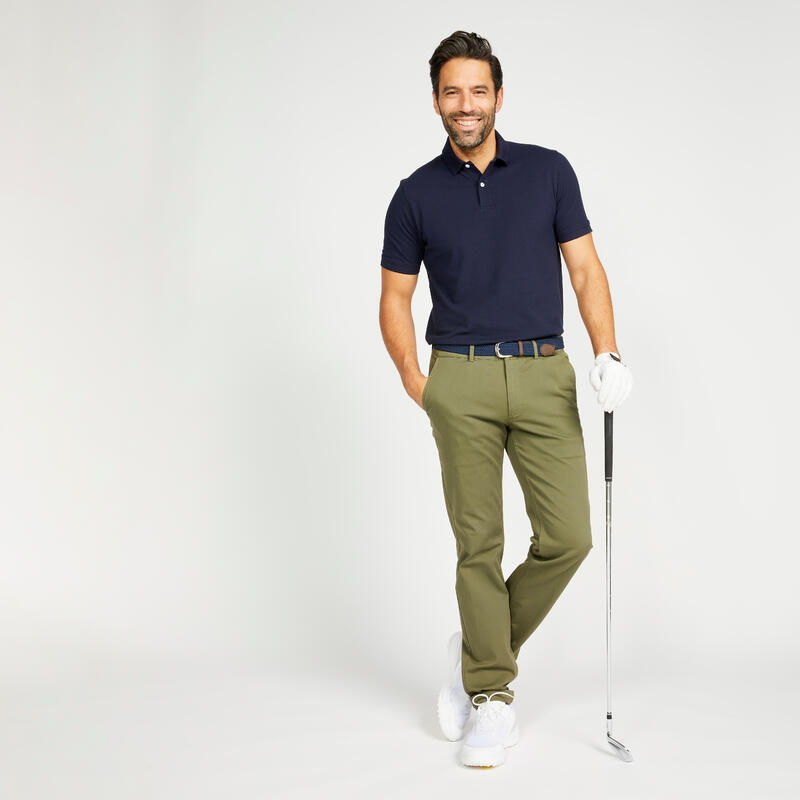 Polo de golf en coton manches courtes Homme - MW500 bleu marine