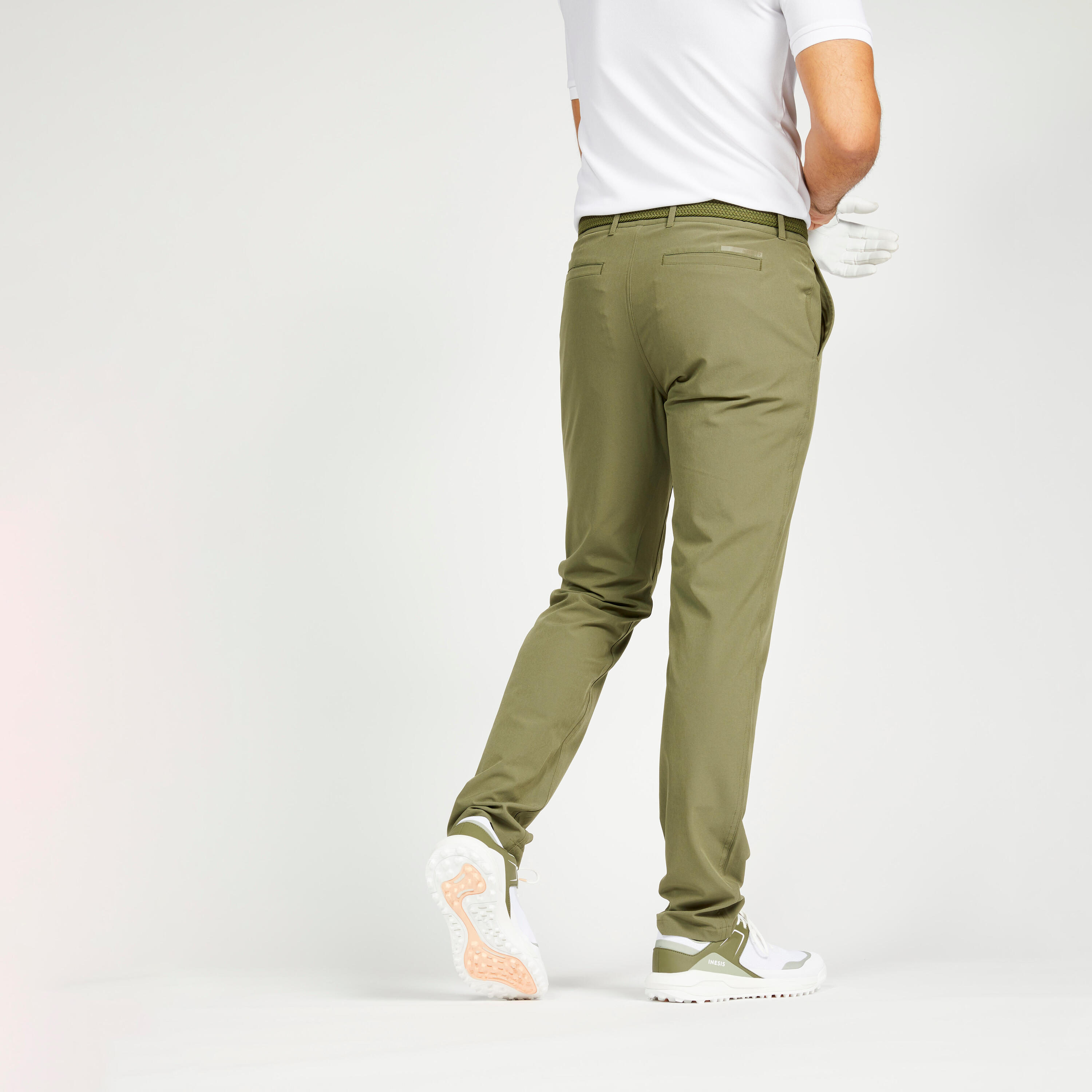 Men's golf trousers - WW 500 khaki 2/4