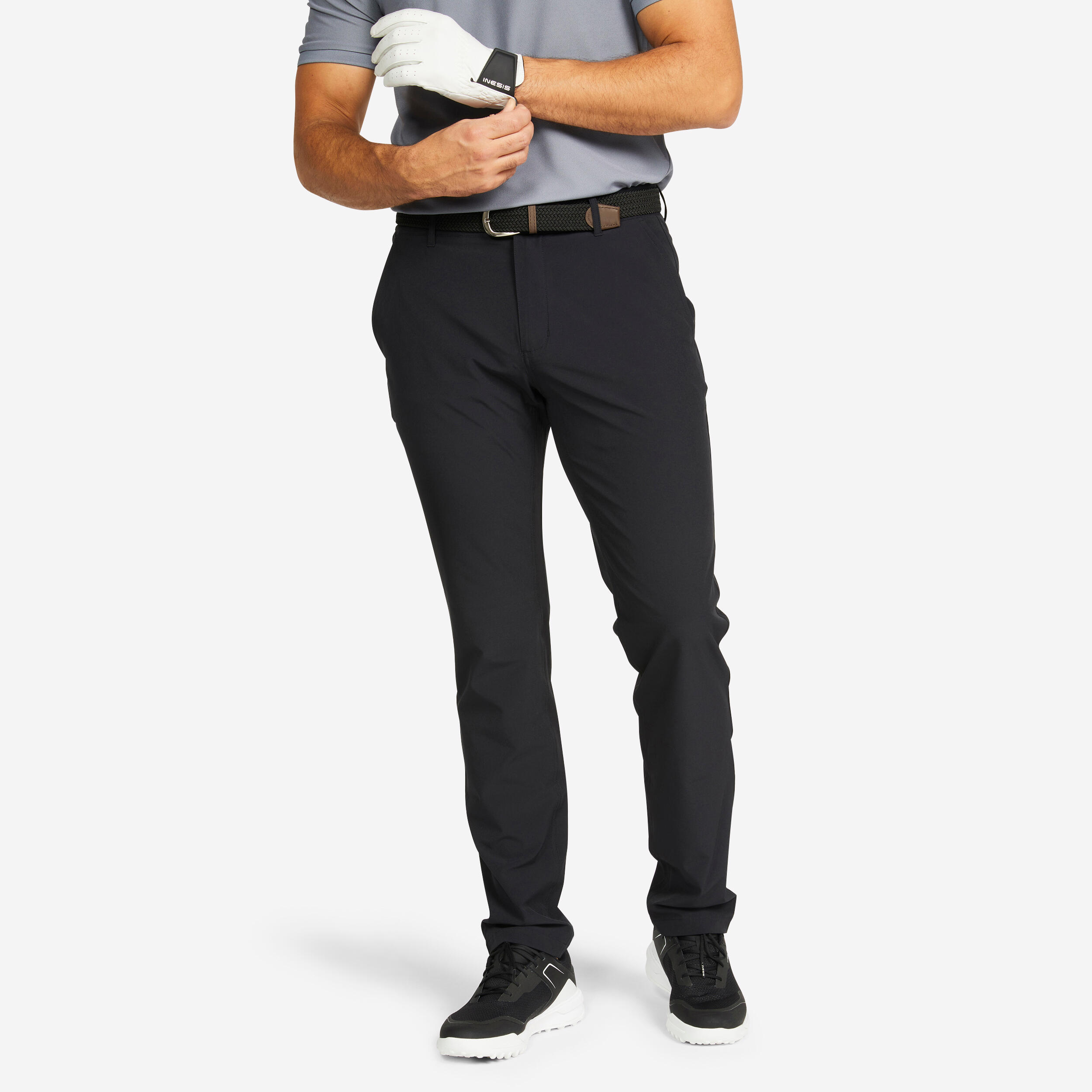ZELOS Men 38X30 True Black Flat Front Performance Golf Pants NEW