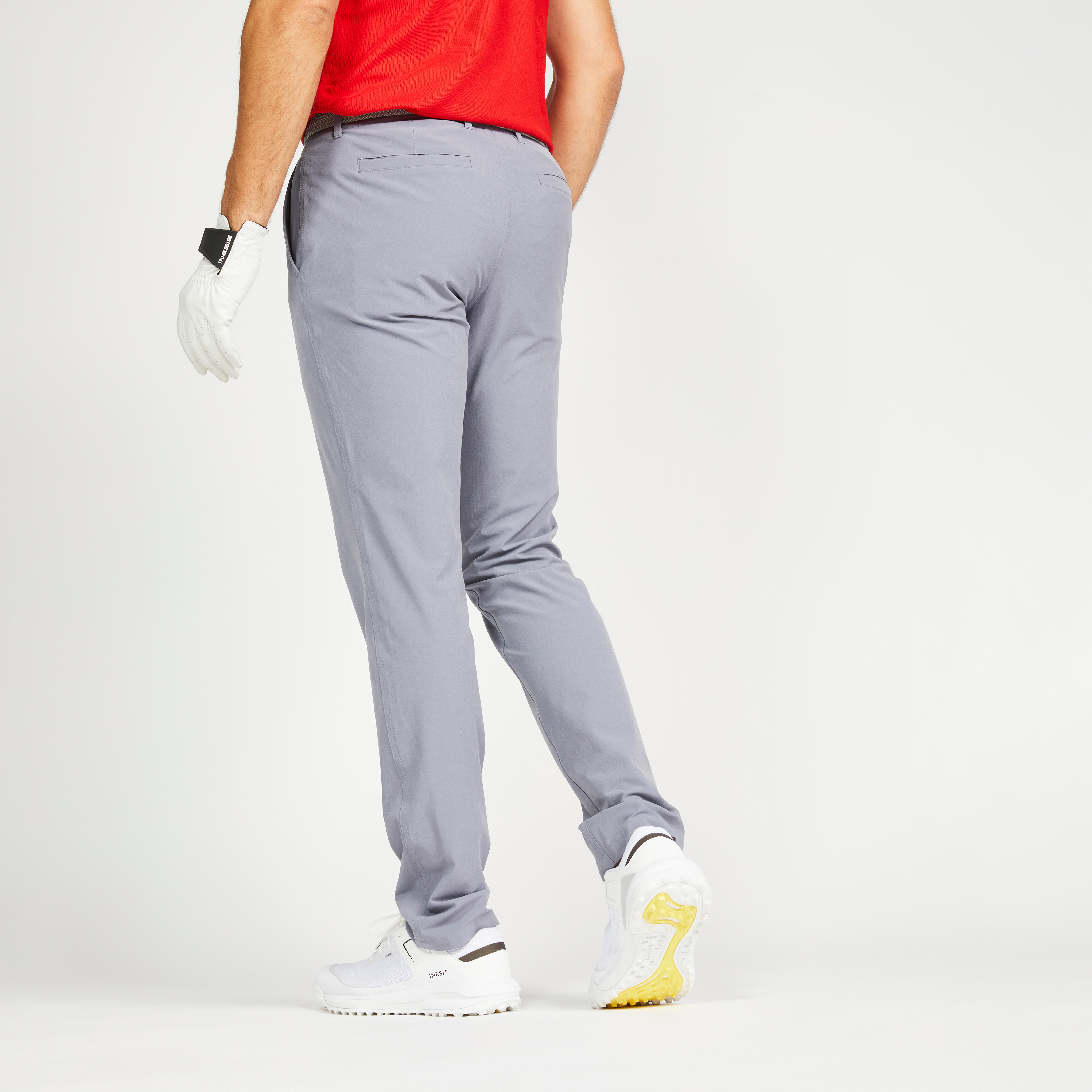 Men's Golf Pants - WW 500 Grey - Pebble grey - Inesis - Decathlon