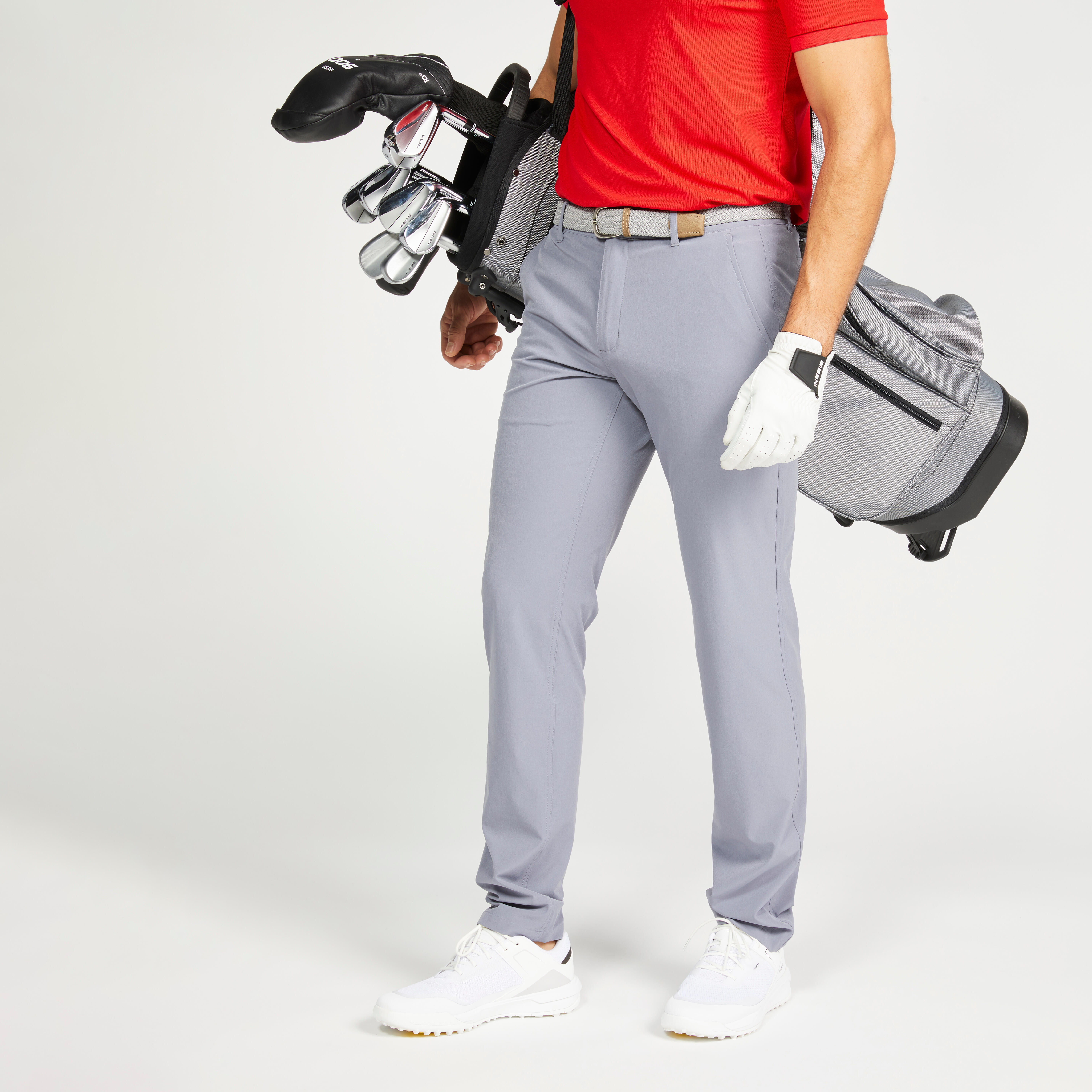 Men's Golf Pants - WW 500 Grey - Pebble grey - Inesis - Decathlon