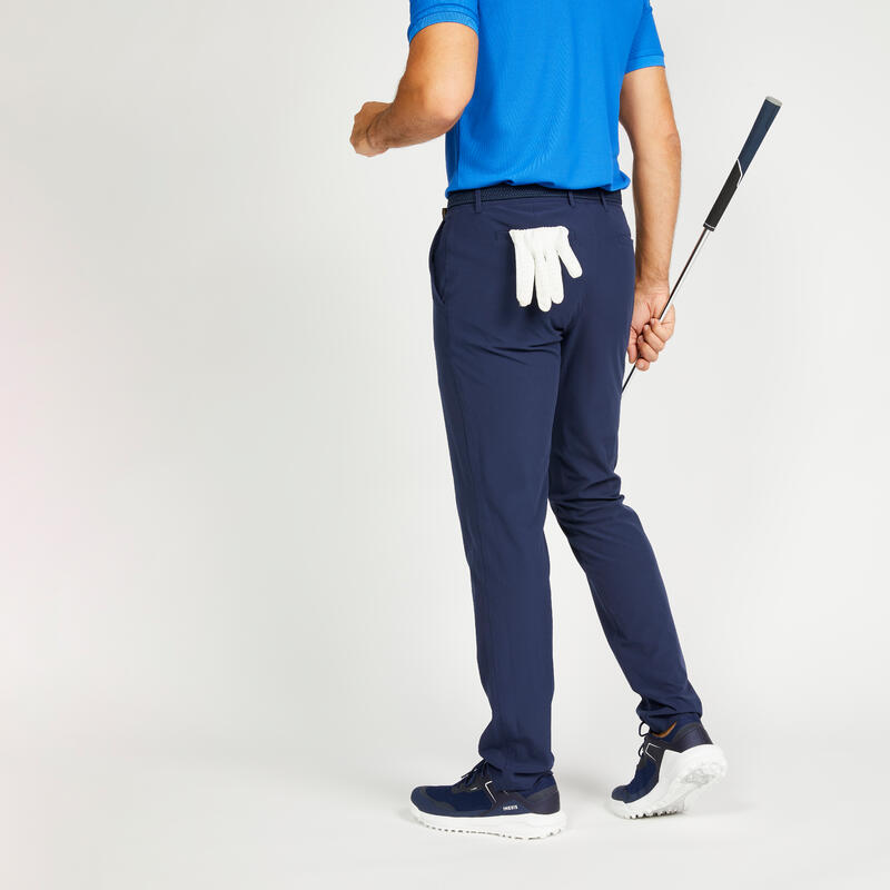 男款高爾夫長褲 - WW500 海軍藍